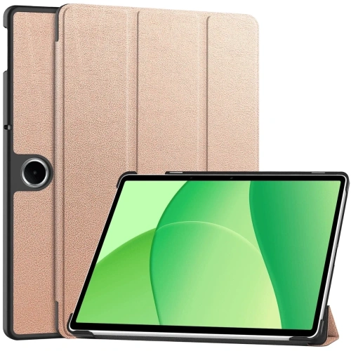 Etui z klapką Bizon Case Tab Croc w kolorze różowozłotym, idealne do OnePlus Pad Lite.