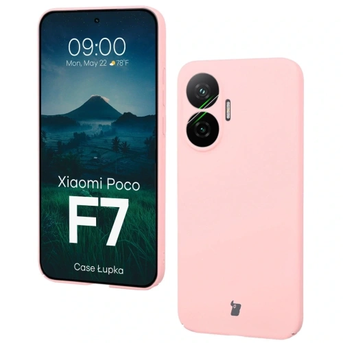 Etui Bizon Case Łupka w kolorze różowym, idealne dopasowanie do Xiaomi POCO F7.