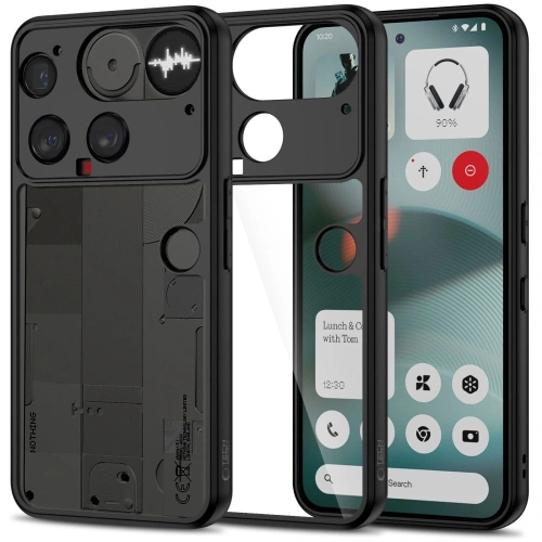 Etui Tech-Protect Magmat Nothing Phone 3 w kolorze czarnym z przezroczystymi akcentami