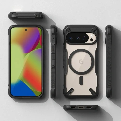 Detale etui Ringke Fusion-X, pokazujące system MagSafe w akcji