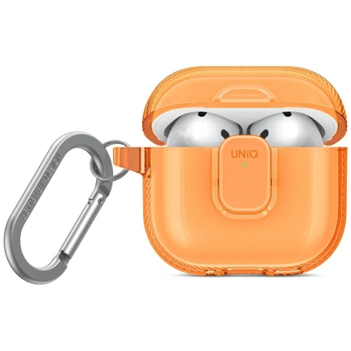 Etui UNIQ Glase Pro w pomarańczowym kolorze, idealne do Apple AirPods 4.