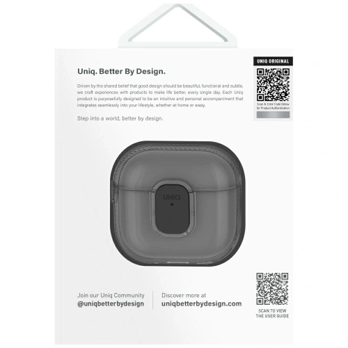 Etui UNIQ Glase Pro w różowym odcieniu, doskonałe do ochrony Apple AirPods 4 przed zarysowaniami.