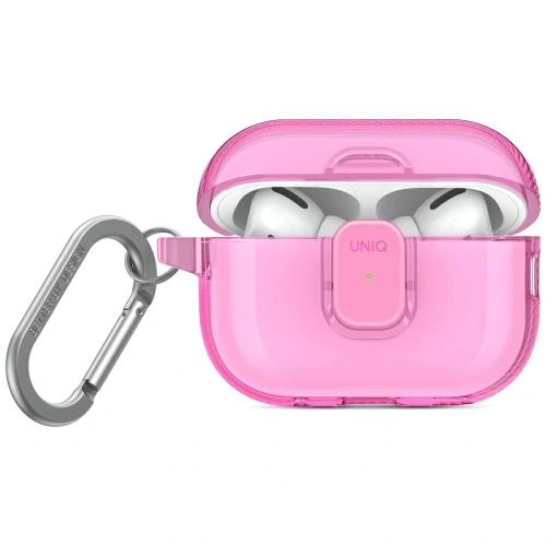 Etui UNIQ Glase Pro w różowym kolorze, idealnie dopasowane do Apple AirPods Pro 2.