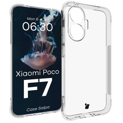Elastyczne etui Bizon Case Salpa w przezroczystym kolorze, idealne dla Xiaomi POCO F7.