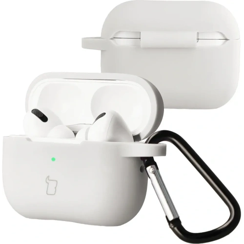 Silikonowe etui Bizon Case w białym kolorze, idealne do Apple AirPods Pro 2.