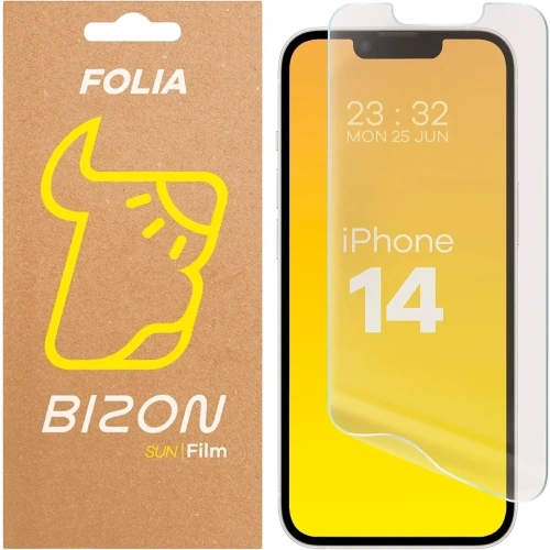 Folia matowa Bizon Glass Film Sun do Apple iPhone 14, idealna do ochrony ekranu.