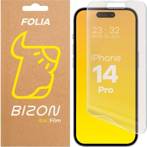 Folia matowa Bizon Glass Film Sun na Apple iPhone 14 Pro, idealna do ochrony ekranu.