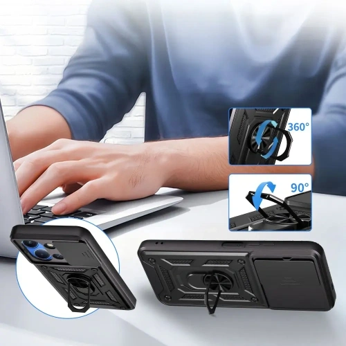 Widok tylnej części etui Tech-Protect Camshield Pro, z logo producenta