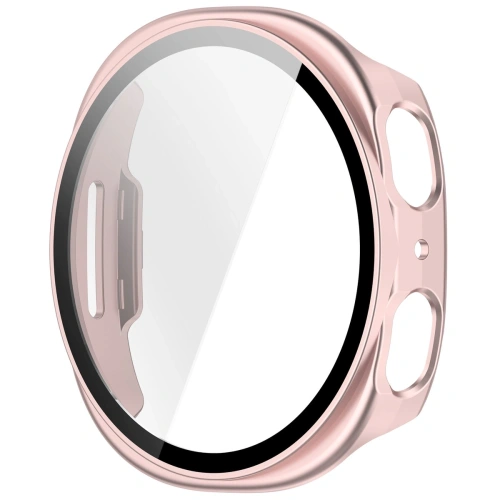 Etui Bizon Case+Glass Watch na tle minimalistycznym, ukazujące jego design.