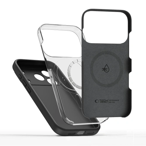 Zbliżenie na hybrydowy materiał etui Tech-Protect, podkreślające jego trwałość.