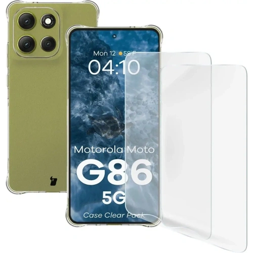 Elastyczne etui Bizon Case Clear Pack do Motorola Moto G86 5G w przejrzystym kolorze.