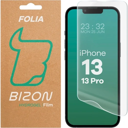 Folia hydrożelowa Bizon Glass Hydrogel na ekran iPhone 13 w opakowaniu