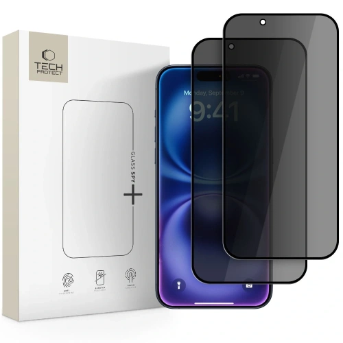 Szkło prywatyzujące Tech-Protect Glass Spy+ na iPhone 17, zapewniające prywatność użytkownika.