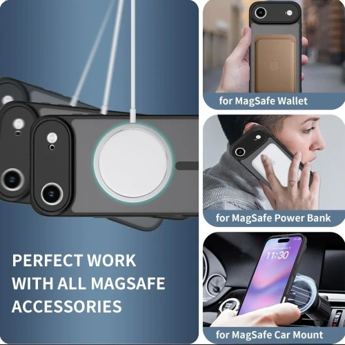 Widok etui Tech-Protect BasicMag MagSafe z przodu, eksponujący jego dopasowanie do iPhone 17.
