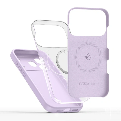 Zbliżenie na etui Tech-Protect Silicone MagSafe, pokazujące jego fakturę i wycięcia.