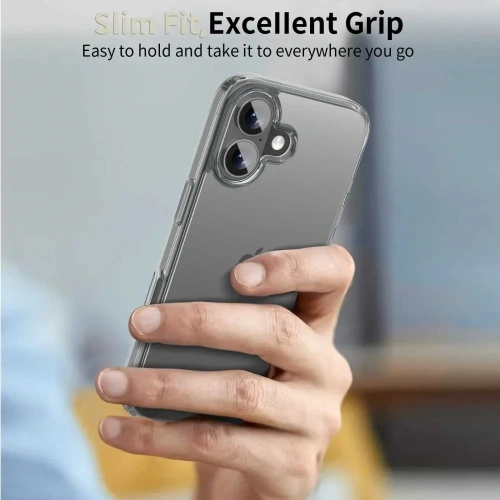 Etui Tech-Protect Flexair Hybrid zamontowane na Apple iPhone 17, prezentujące idealne dopasowanie.
