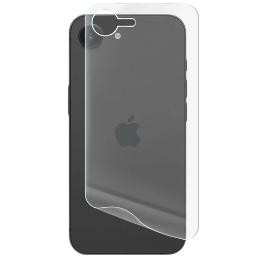 Opakowanie folii ochronnej Bizon Glass Hydrogel do iPhone 16e, zawierające instrukcję montażu.