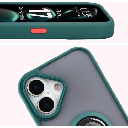 Etui Bizon Case zamontowane na Apple iPhone 17 w przydymionym kolorze