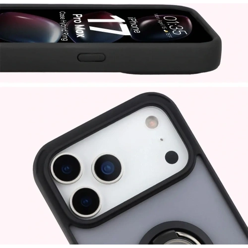 Zbliżenie na uchwyt na palec w etui Bizon Case Hybrid Ring dla lepszego trzymania telefonu.