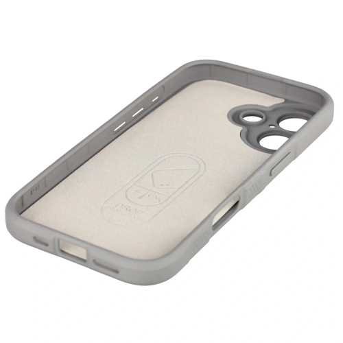 Jasnoszare etui Bizon Case Tur na tle minimalistycznym, idealne dla iPhone 17