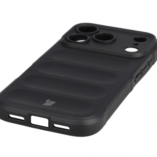 Czarne etui Bizon Case Tur na telefonie Apple iPhone 17 Pro.