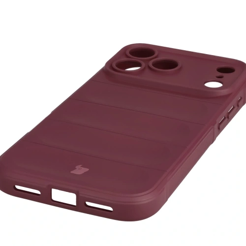 Etui Bizon Case Tur na Apple iPhone 17 Pro Max, w eleganckim burgundowym odcieniu.