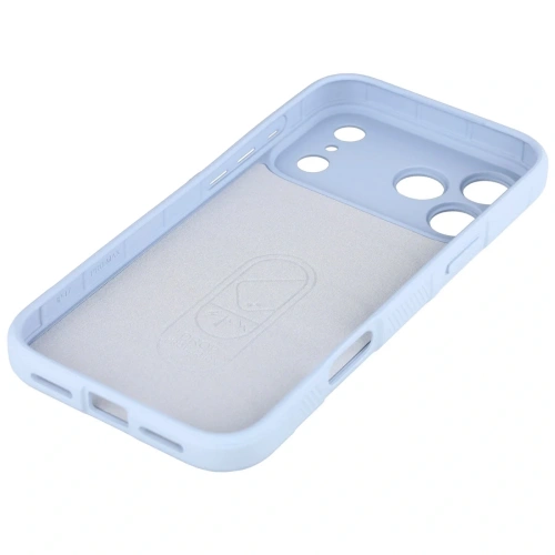 Jasnoniebieskie etui Bizon Case Tur na Apple iPhone 17 Pro Max w naturalnym świetle