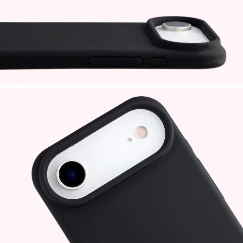 Czarne etui Bizon Soft Case leżące na stole, z eleganckim wykończeniem.