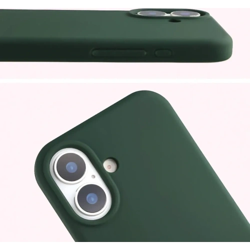 Etui Bizon Soft Case w ciemnozielonym kolorze leżące na stole