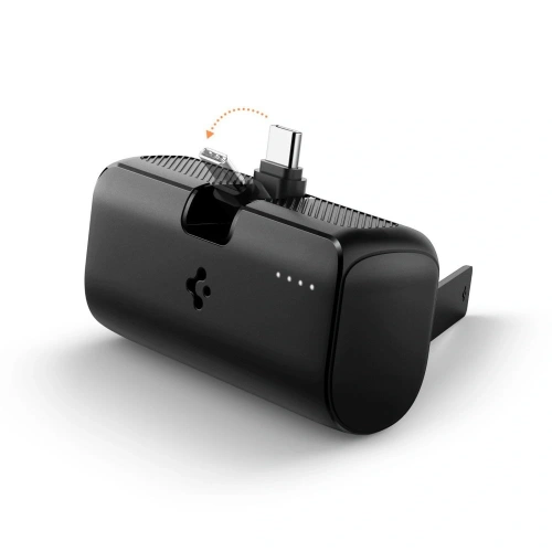 Powerbank Spigen EA2205 w kolorze czarnym, idealny do ładowania urządzeń mobilnych.