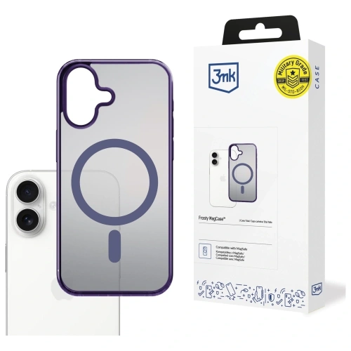 Etui 3MK Frosty MagCase w kolorze fioletowym, idealnie dopasowane do Apple iPhone 17.