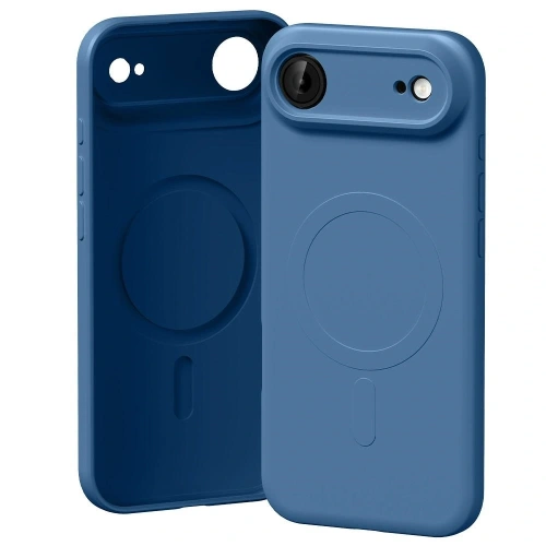 Etui Mercury Semi-Silicone MagSafe w kolorze niebieskim, idealnie dopasowane do Apple iPhone Air.