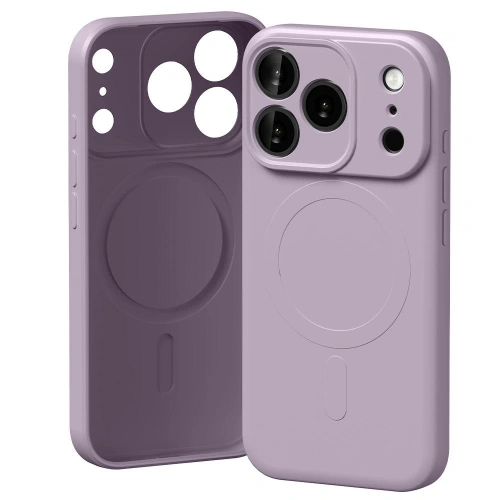 Etui Mercury Semi-Silicone MagSafe w lawendowej szarości, idealnie dopasowane do Apple iPhone 17 Pro.