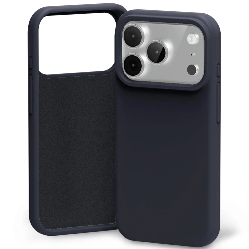 Etui Mercury Silicone w kolorze granatowym, idealnie dopasowane do Apple iPhone 17 Pro, wykonane z wysokiej jakości silikonu.
