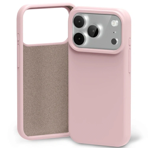 Etui Mercury Silicone w kolorze różowo-piaskowym, idealnie dopasowane do Apple iPhone 17 Pro Max.