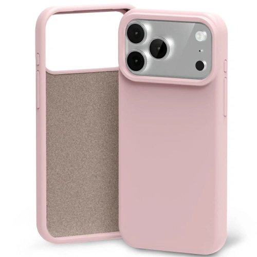 Etui Mercury Silicone w rożowo-piaskowym kolorze, idealnie dopasowane do Apple iPhone 17 Pro.