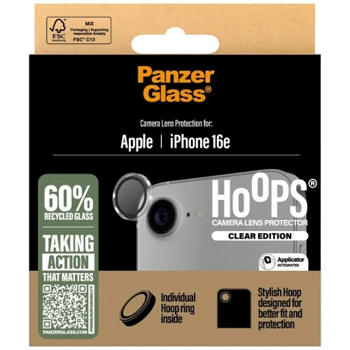 Przezroczyste szkło na aparat iPhone 16e, idealne do zachowania jakości zdjęć.