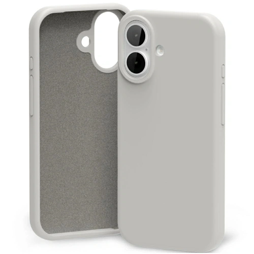 Etui Mercury Silicone w kolorze kamiennym, idealnie dopasowane do Apple iPhone 17, wykonane z elastycznego silikonu.