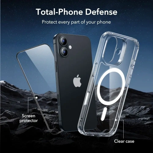 Szkło na ekran ESR do iPhone 17, łatwe w aplikacji i odporne na zarysowania.