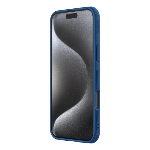 Etui Nillkin zamontowane na Apple iPhone 16 Pro, pokazujące jego elegancki wygląd.