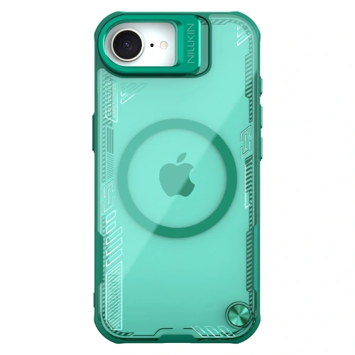 Zielone etui Nillkin z podstawką, idealne do Apple iPhone 16e
