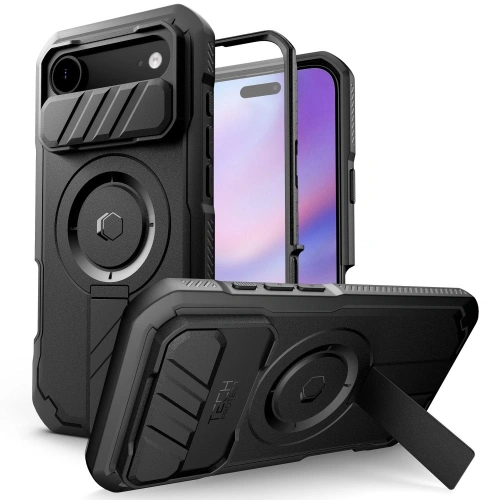 Etui Tech-Protect Kevlar MagSafe w kolorze czarnym, idealne do Apple iPhone Air