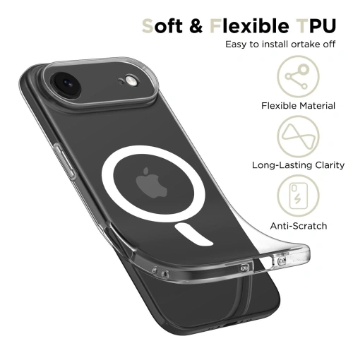 Etui Tech-Protect FlexAir z bliska, pokazujące detale wykończenia i przezroczystość.