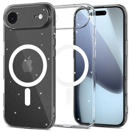 Etui Tech-Protect FlexAir MagSafe do Apple iPhone Air Glitter w przezroczystym kolorze.