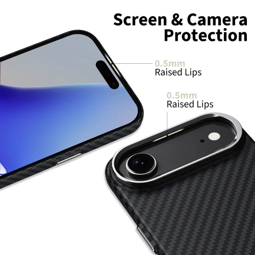 Zbliżenie na etui Tech-Protect Ion Carbon, pokazujące detale materiału.