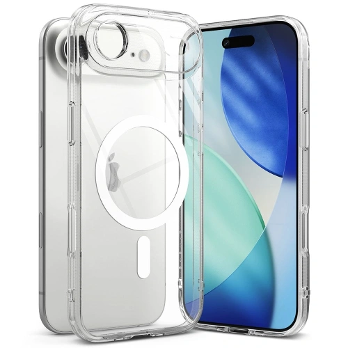 Etui Ringke Fusion Magnetic MagSafe w przezroczystym kolorze na tle białym