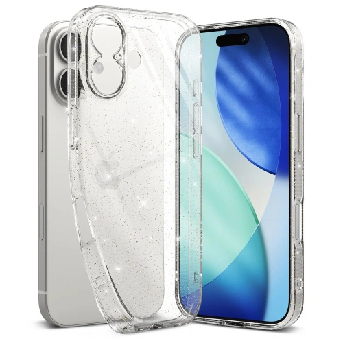 Etui Ringke Air do iPhone 17 w kolorze przezroczystym, z bliska pokazujące fakturę materiału TPU.