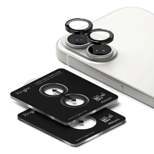 Aplikacja nakładki Ringke na aparat iPhone 17, z bliska, ukazująca precyzyjne dopasowanie.
