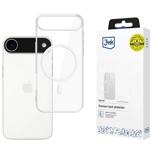 Etui 3MK MagCase w przezroczystym kolorze, idealnie dopasowane do Apple iPhone Air, z funkcją MagSafe.