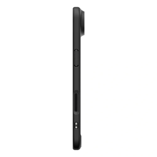 Widok etui Spigen Ultra Hybrid z boku, ukazujący precyzyjne wycięcia na przyciski.